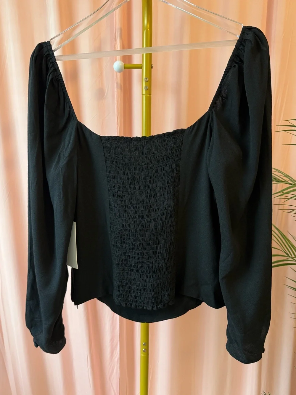 Reformation Clio Romantic Sweetheart Neckline Top Black Contrast Stitching Sz 12